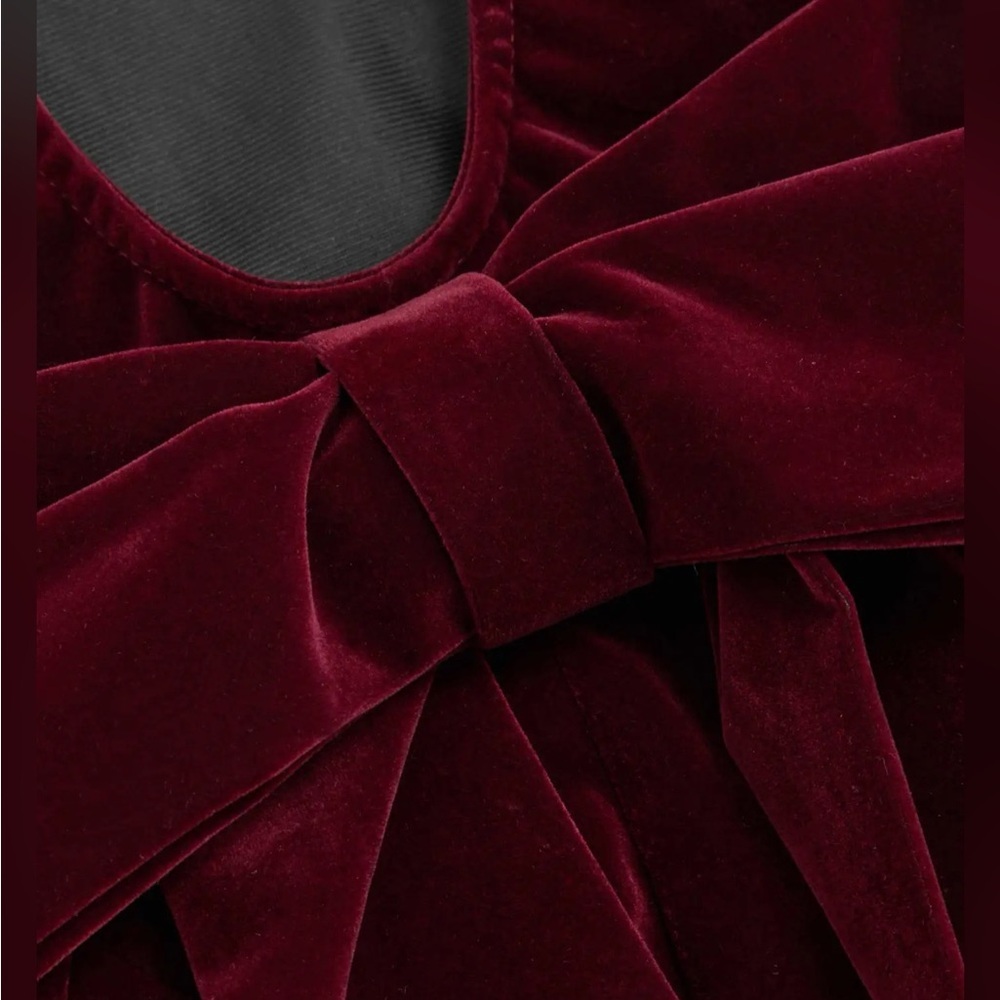 Cider VELVET BOAT NECK BOW BACKLESS MINI DRESS S RPSTOP-13 - Picture 6 of 9